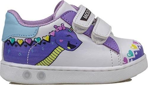 Lila Cute Monster Işıklı İlk Adım Bebe Sneaker