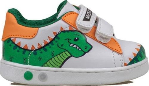 Yeşil Cute Monster Işıklı İlk Adım Bebe Sneaker