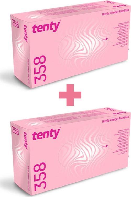 358 Pembe Nitril Pudrasız Eldiven M Beden 100'Lü 2 Paket