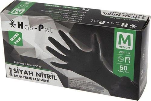Haspet Siyah Nitril Medium Dövme Eldiveni - Kutu