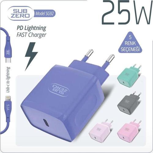 SG92 25W PD Girişili Ligtning Fast Şarj Aleti (MOR)
