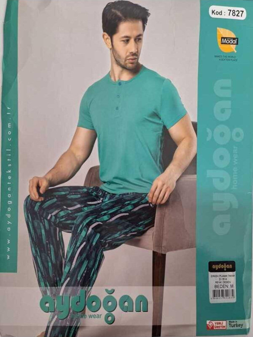 Aydoğan Erkek Yazlık Kısa Kollu Modal Pijama Takımı