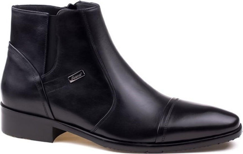 Siyah Hakiki Deri Erkek Klasik 4 Mevsim Bot