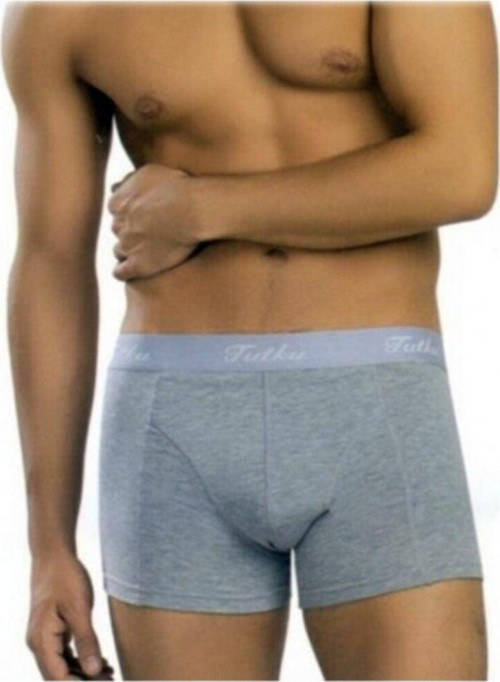 Erkek Gri Elastan Boxer 3'Lü 0114