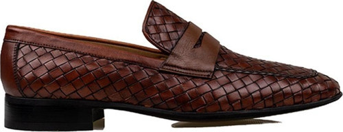 Taba Hakiki Deri Özel Üretim Örgülü Klasik Ayakkabı