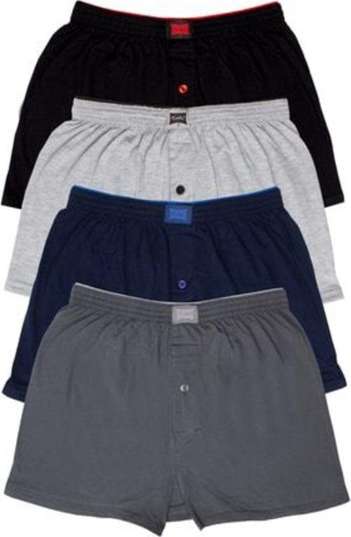 Erkek Karışık Renk Penye Düğmeli Boxer 12`Li