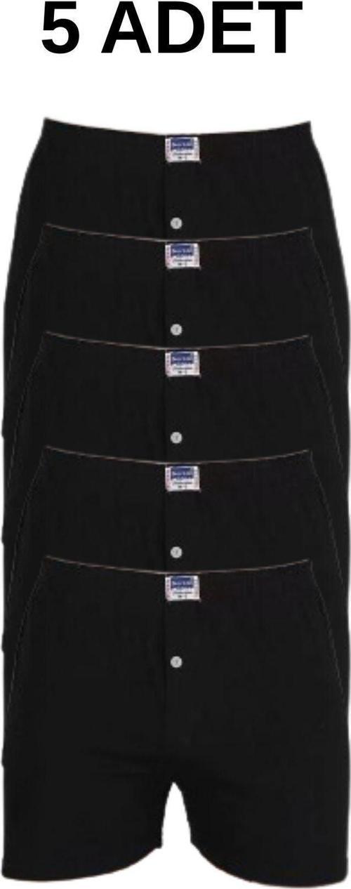 Erkek Siyah Boxer Penye 5'Li Paket 1099 Abani Classic