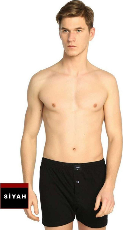 Erkek Penye Siyah Erkek Boxer
