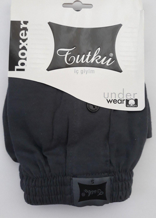 Erkek Füme Penye Düğmeli Boxer 5'Li Paket