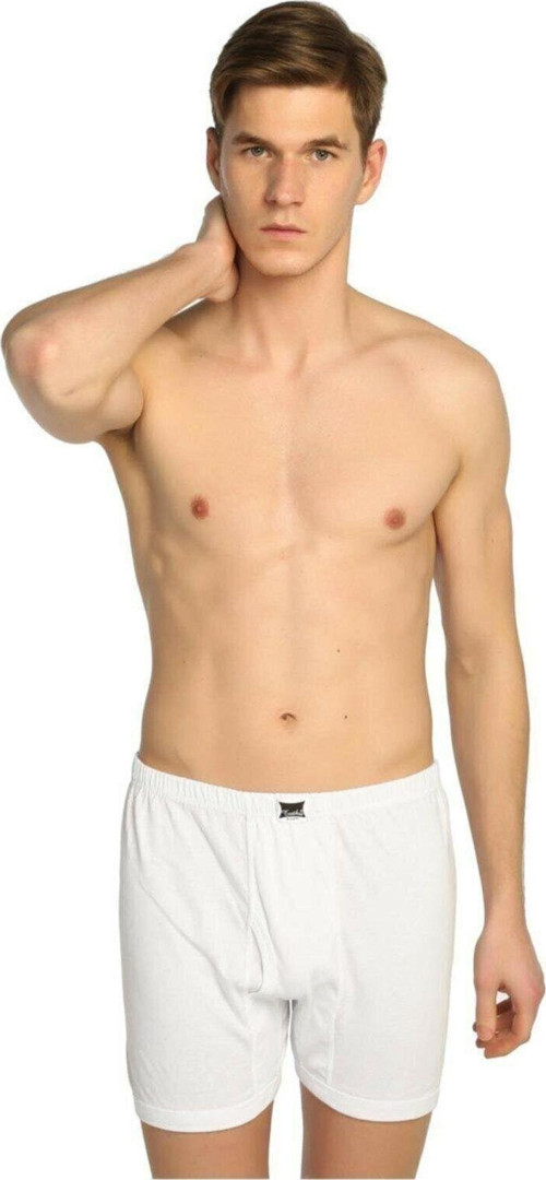Erkek Ribana (Likralı) Arjantin (Paçalı) Boxer 6'Lı Paket (Beyaz)