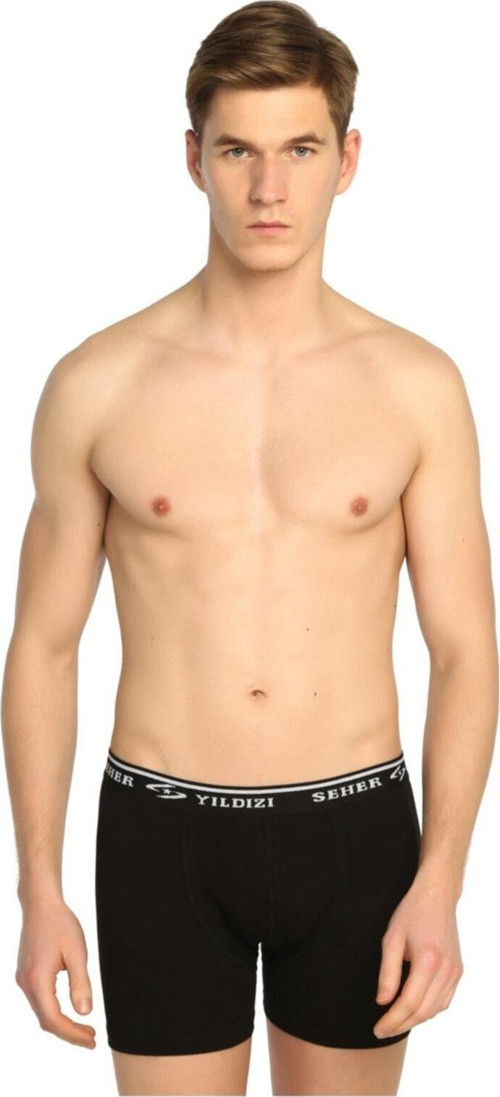 Erkek Siyah 12'Li Paket Likralı Boxer Elf568S0060Ccm12