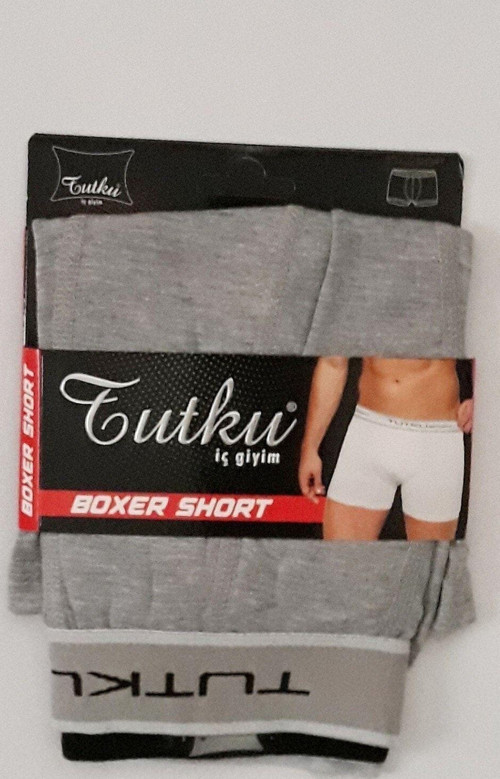 Erkek Likralı Elastan Spor Boxer Gri Renk 5'Li Paket %34 Pamuklu Boxer Short