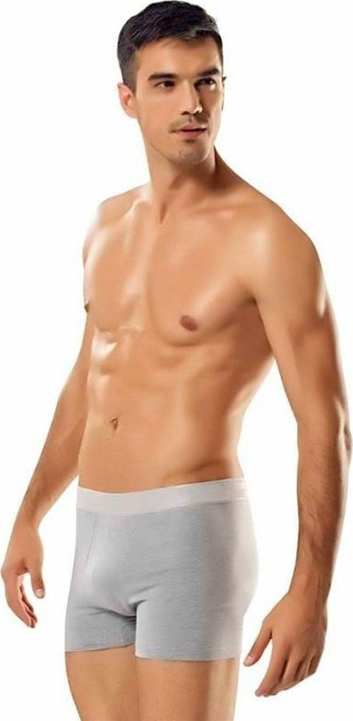 Erkek Gri 3'Lü Likralı Boxer