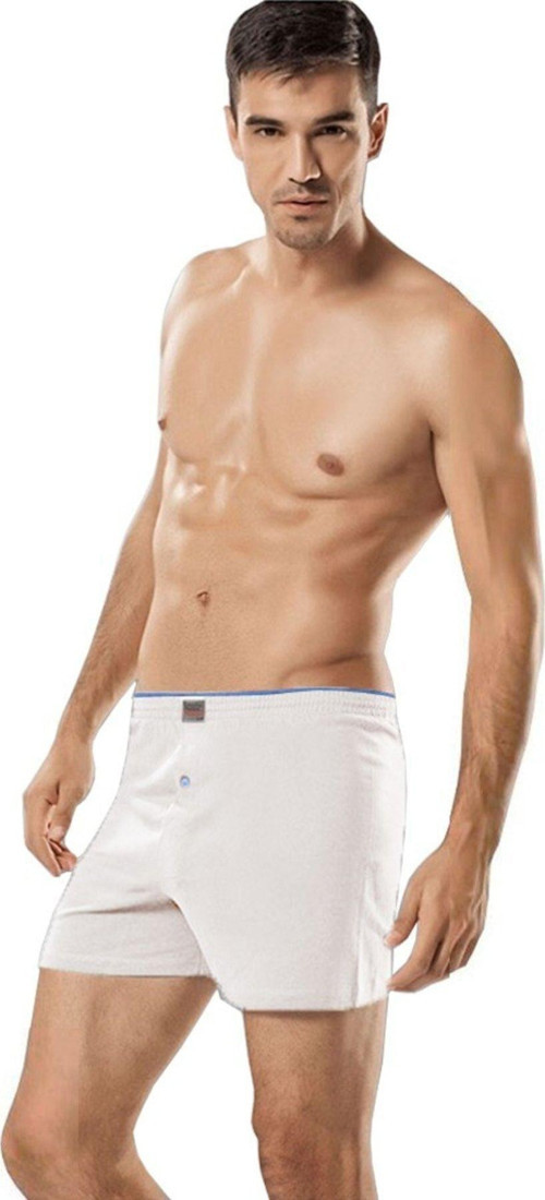 Erkek Beyaz 3'Lü Pamuklu Penye Boxer
