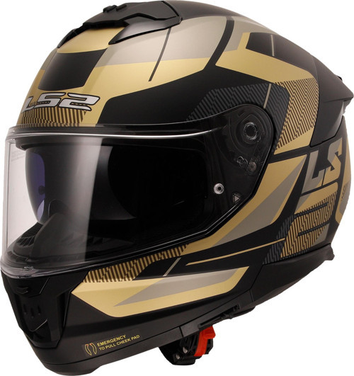 STREAM 2 ROAD MAT SİYAH-GOLD -GRİ KASK