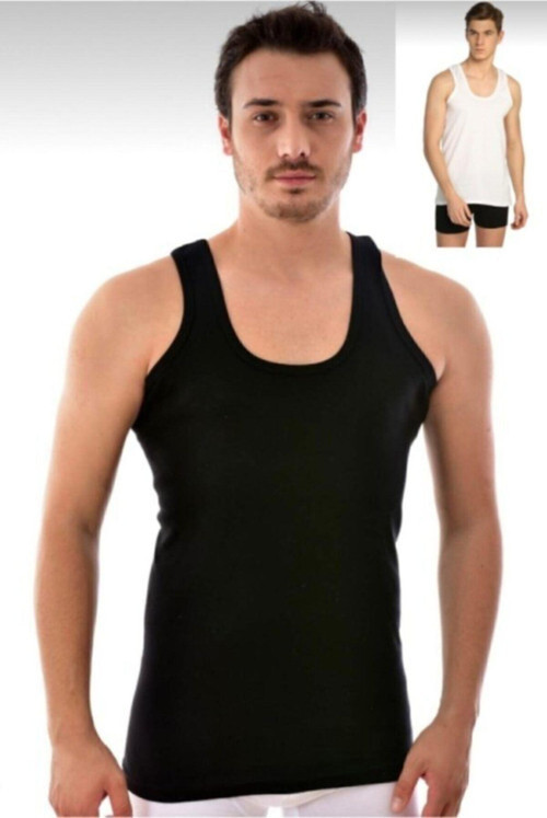 Erkek Karışık Ribana Likralı Atlet 2'Li Paket