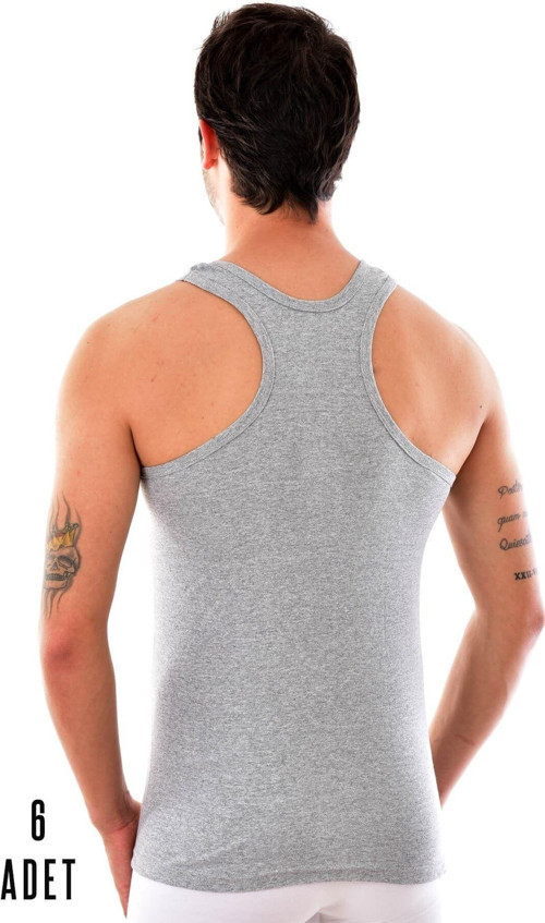 Erkek Gri 6 Adet Spor Atlet 0058 Gri