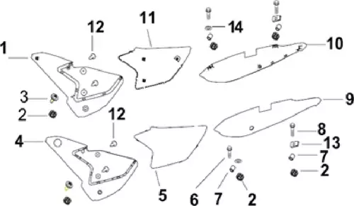 RK 4081 RKS TİTANİK 150 YAN KAPAK TAKIMI BEYAZ RENK
