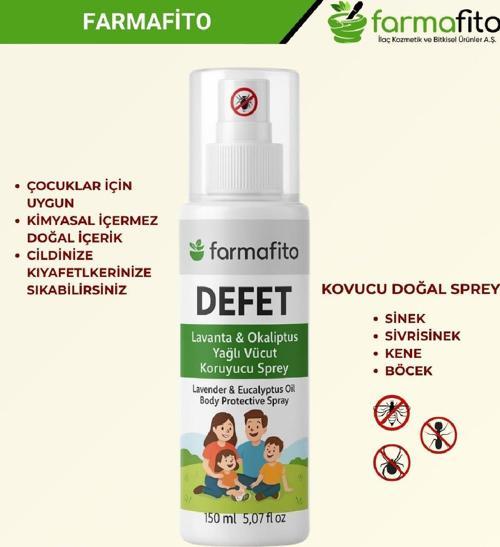Kene ve Sinek Defet - Lavanta ve Okaliptüs Yağlı Vücut Koruyucu Sprey 150 Ml