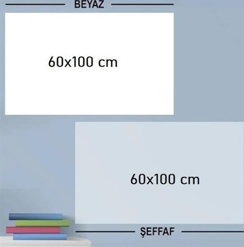 BUFFER® Ders Çalışma Yazı Tahtası Manyetik Duvar Stickerı 100x60 cm