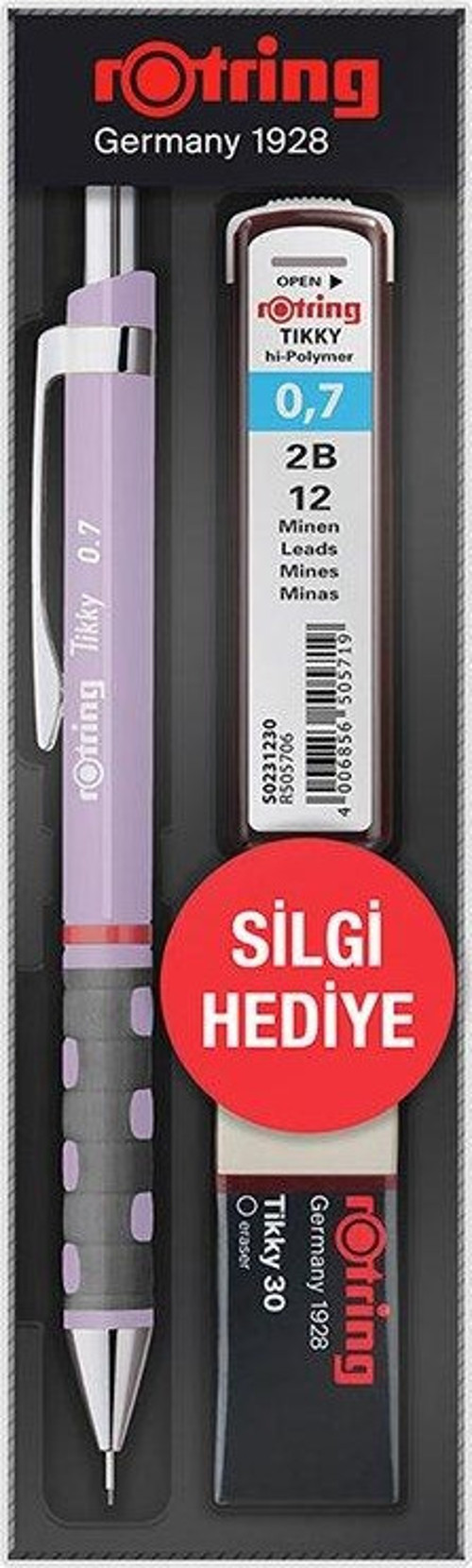 Tikky 0.7mm Min Silgi 3lü Lila Okul Seti