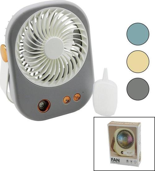 SU SPREYLİ USB MİNİ FAN 15.5X12CM MASA ÜSTÜ USB ŞARJLI 2İN1 KULP=TAŞIMA - DURUŞ 3 KADEME HIZ BJJ-566 (5060)