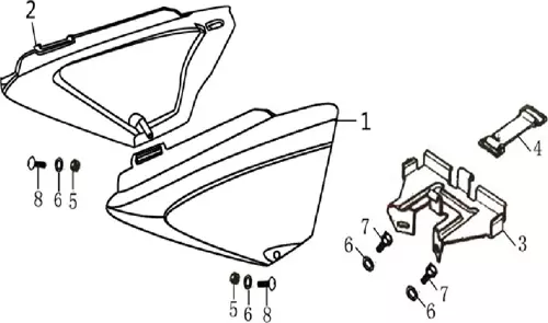 KM 70267 KUBA X-BOSS YAN KAPAK TAKIMI KIRMIZI