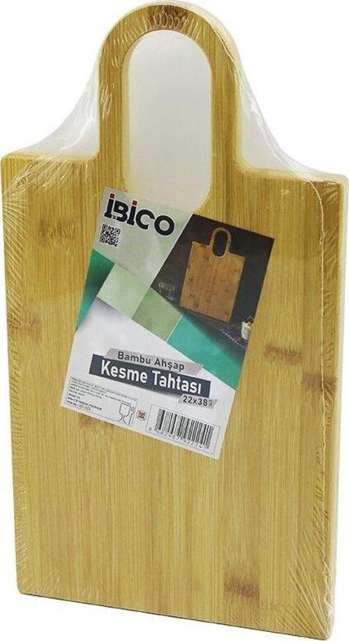 DİKDÖRTGEN=22X38CM AHŞAP BAMBU KESİM PANOSU - KESME TAHTASI OVAL KULPLU (5060)