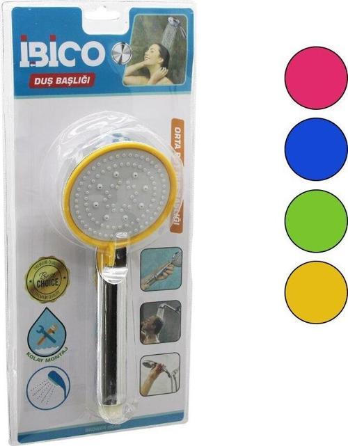 ORTA BOY YUVARLAK=8.7CM DUŞ BAŞLIK KADEMELİ VAKUMLU KROM GÖVDE-RENK.KENAR-BEYAZ ZEMİNSAP:14CM (5060)