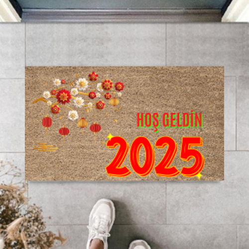 Kapı Önü Paspası Yeni Yıl 2025 Özel Tasarım Model 50