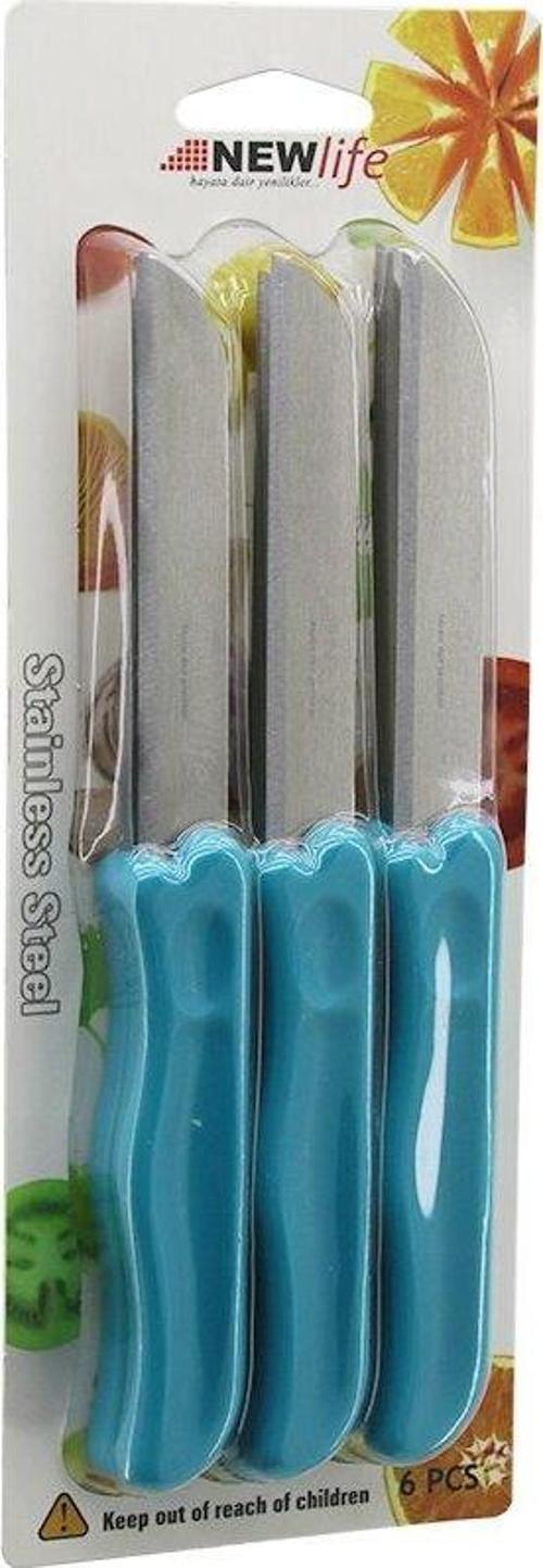 6PCS  MEYVE  BIÇAK  RENKLİ PLASTİK SAPLI (5060)