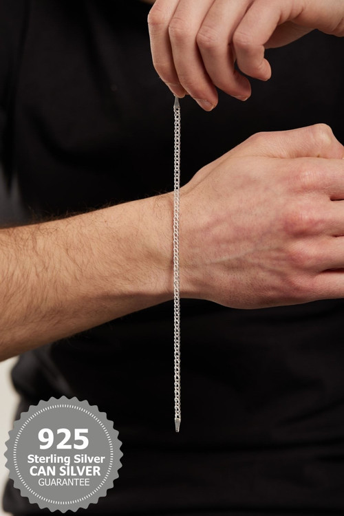 925 Ayar Gümüş 3Mm Rambo Model Italyan Erkek Bileklik