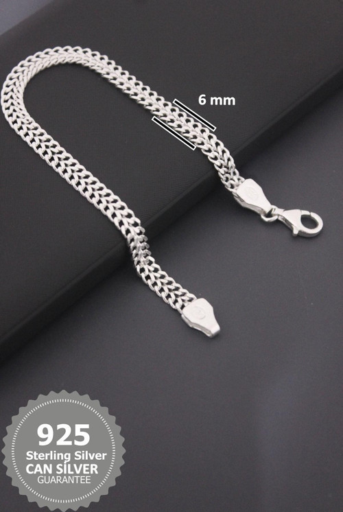 925 Ayar Gümüş Italyan Model Özel Tasarım Unisex Gurmet Bileklik