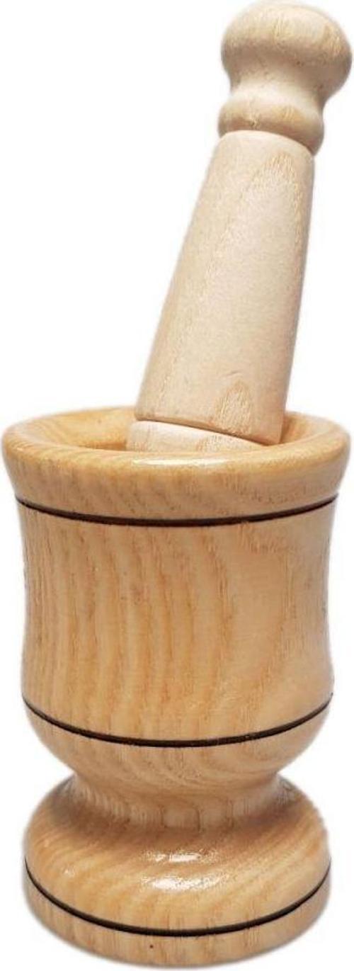 Büro Ev Ofis Mutfağı için 11CM Ahşap Şimşir Bambu Havan Seti