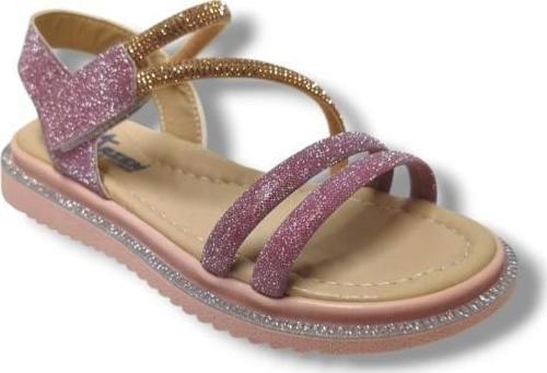 Arzen Bebe 241-25 Anatomik Simli Taşlı Cırtlı Kız Çocuk Sandalet 31-36