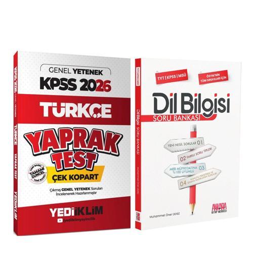 Yediiklim 2026 KPSS Türkçe Çek Kopart Yaprak Test ve AKM Dil Bilgisi Soru Bankası Seti 2 Kitap