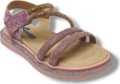 Arzen Bebe 241-25 Anatomik Simli Taşlı Cırtlı Kız Çocuk Sandalet 26-30