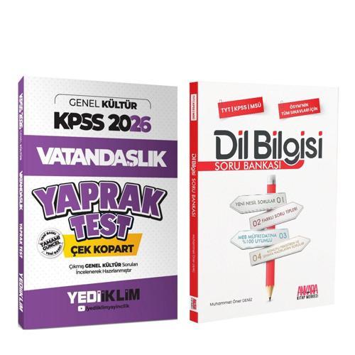 Yediiklim 2026 KPSS Vatandaşlık Çek Kopart Yaprak Test ve AKM Dil Bilgisi Soru Bankası Seti 2 Kitap
