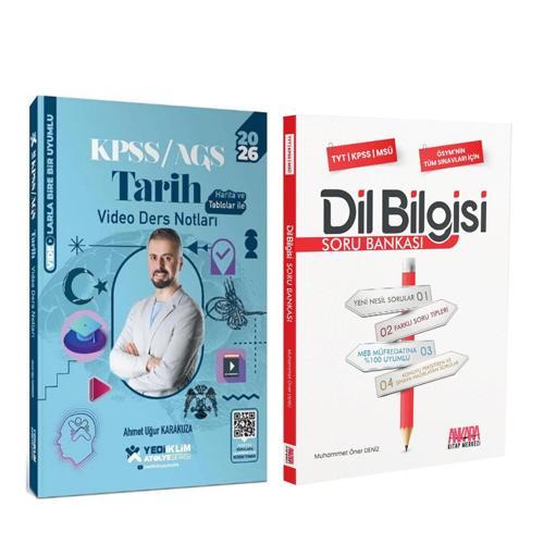 Yediiklim 2026 KPSS Tarih Atölye Video Ders Notları ve AKM Dil Bilgisi Soru Bankası Seti 2 Kitap