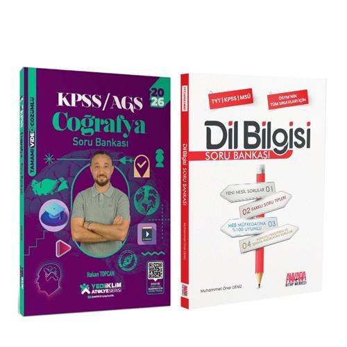 Yediiklim Yayınları 2026 KPSS Coğrafya Atölye ve AKM Dil Bilgisi Soru Bankası Seti 2 Kitap