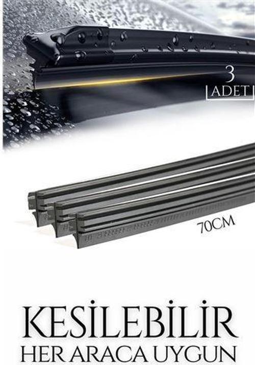 Kesilebilir 70 cm Silecek Lastiği 3'lü set