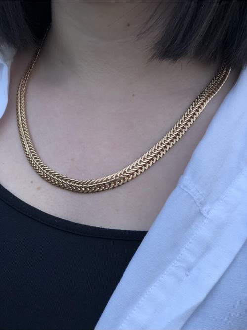 Balık Sırtı Gold Zincir Kolye