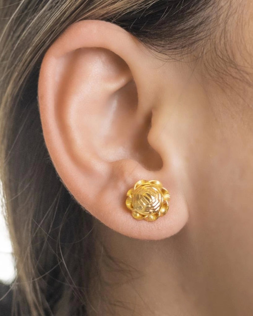 Gold 22 Ayar Top Küpe (3327)