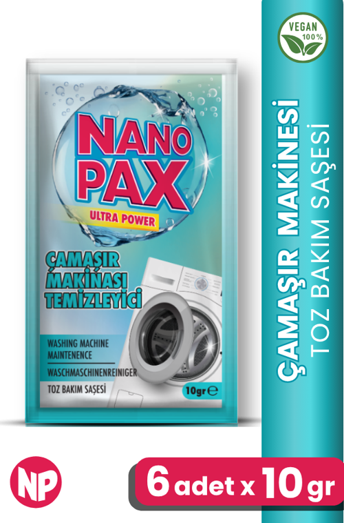 Çamaşır Makinesi Temizleyici Toz Bakım Saşesi (6 adet X 10gr)