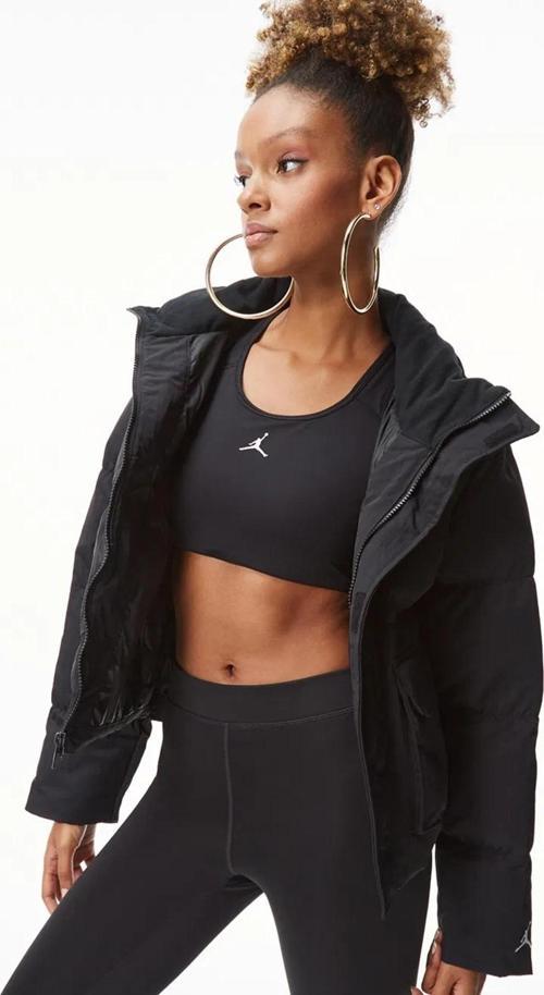 Jordan Flight Oversize Women's Puffer Jacket Kadın Oversize Şişme Mont Siyah