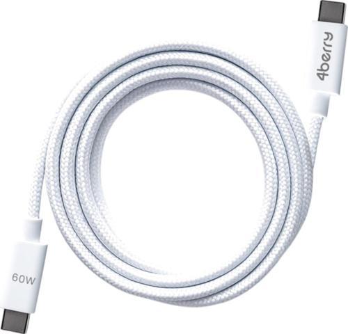 ECO-CC Beyaz USB-C›C Kablosu – 1.2 m, Örgülü, 60 W Hızlı Şarj