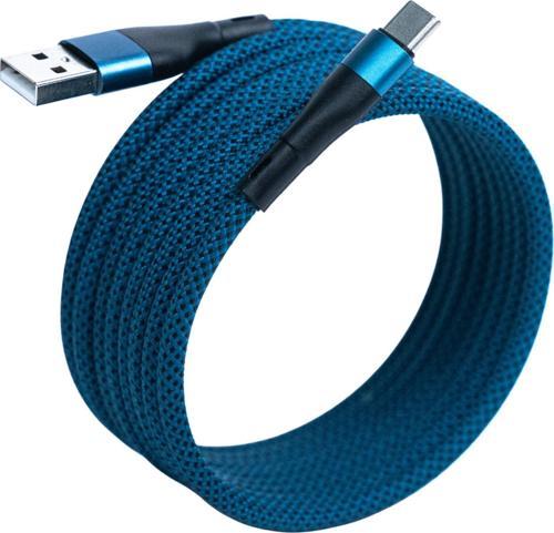 BMUC-02 Mavi Manyetik USB-A-C Kablo – 1.5 m, Süper Hızlı Şarj