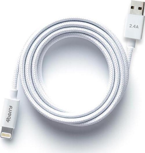 ECO AL Hızlı Şarj Kablosu 2.4A USB-A'dan Lightning'e 1.2m Beyaz