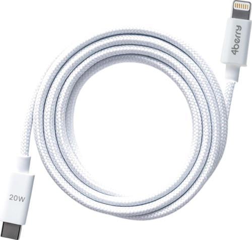 ECO-AL Örgülü Beyaz  USB-A›Lightning Kablo – 1.2 m,2.4 A Hızlı Şarj