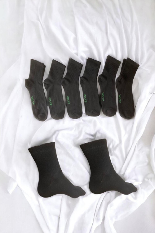 Fitilli Unisex Soket Çorap 6’Lı Ekonomik Paket %70 Geri Dönüştürülmüş Malzemeden Üretilmiştir